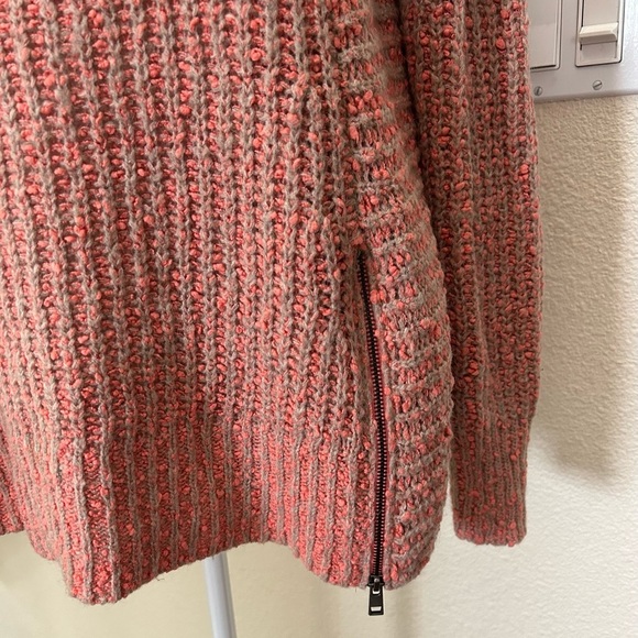 Anthropologie Moth pink Zipped Stitch knitted Pullover Sweater alpaca womens M - Picture 3 of 11
